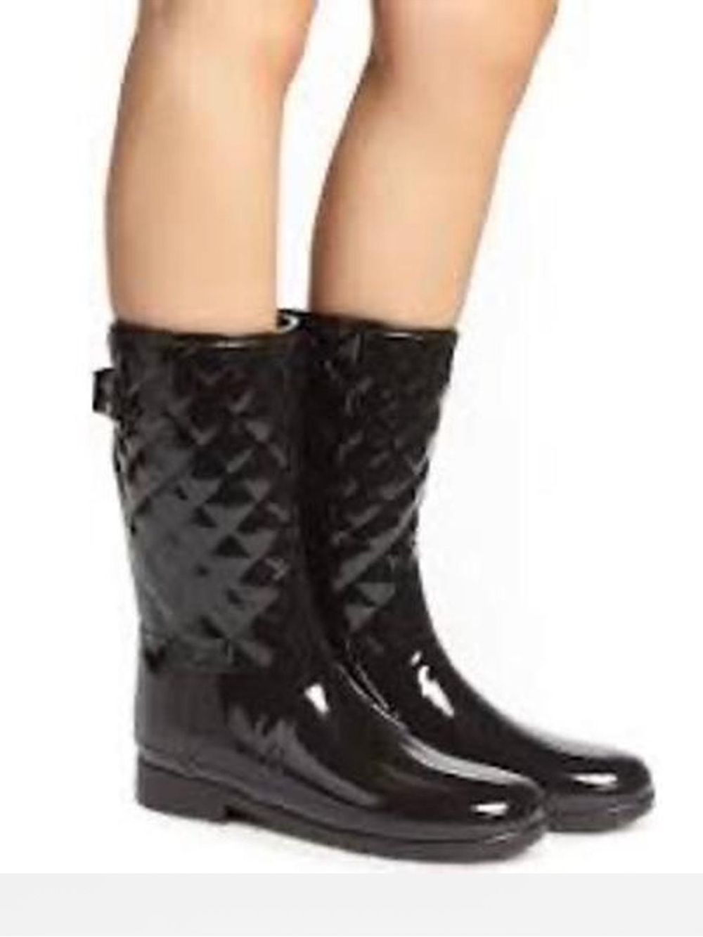 Hunter Women's Refined Gloss Quilted Rain tall Boots new